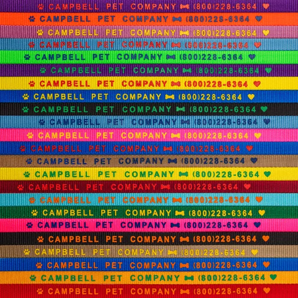 #108-P 3/4" x 6’ Personalized Stout Leashes with Scissor Snap