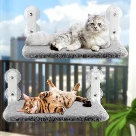 2PC Cordless Cat Window Perch with 4 Suction Cups,Cat Hammock Foldable Cat Window Hammock,Solid Metal Frame Cat Window Bed,Cat Hammock for Cats Inside(L :for Pets Within 10 kg)