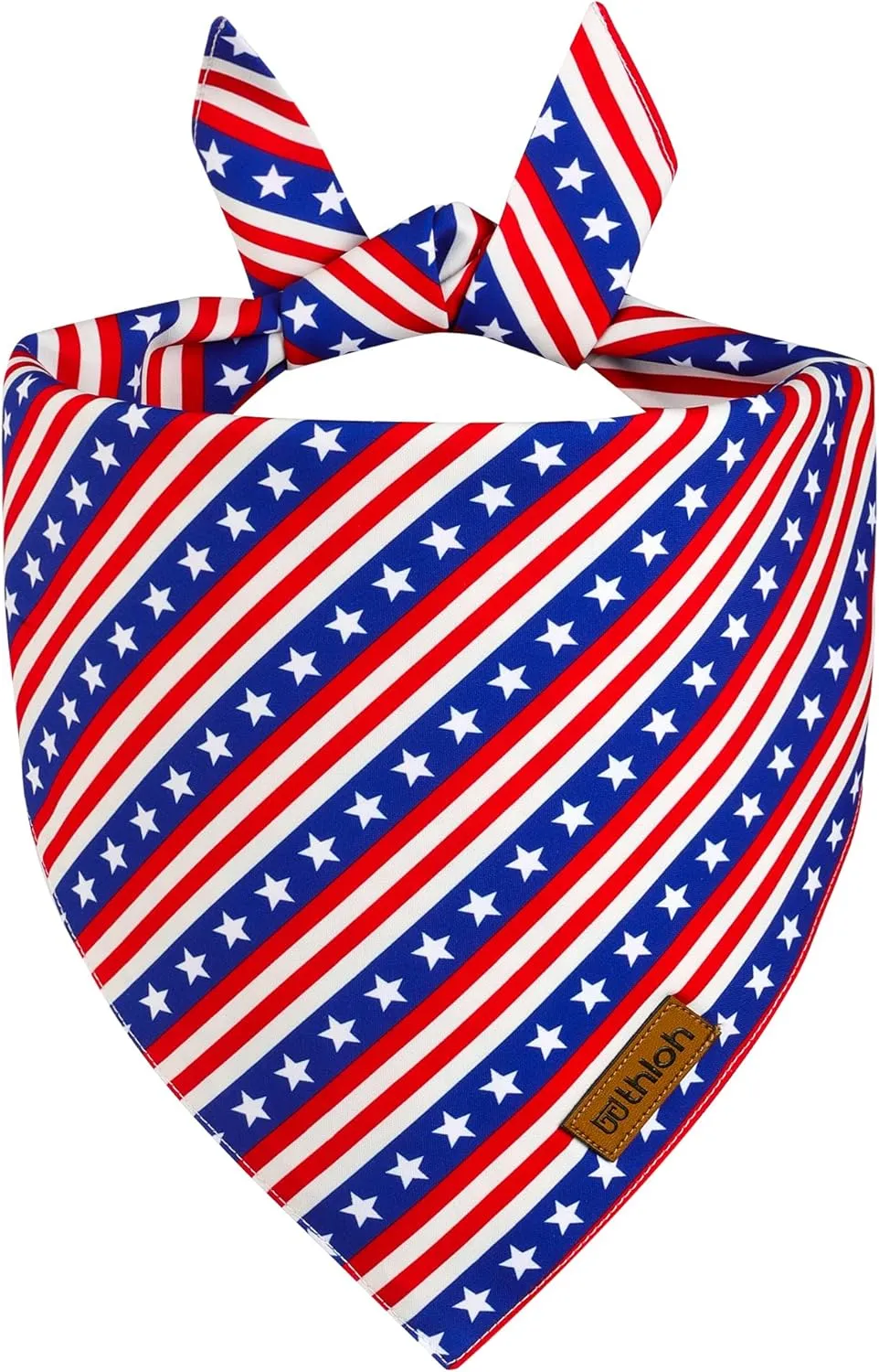 4th of July Dog Bandanas - 2 Pack Reversible American Flag Pet Scarf for Boy and Girl | Premium Durable Fabric | Stripe Patriotic Bandana for Small Medium Large Dogs