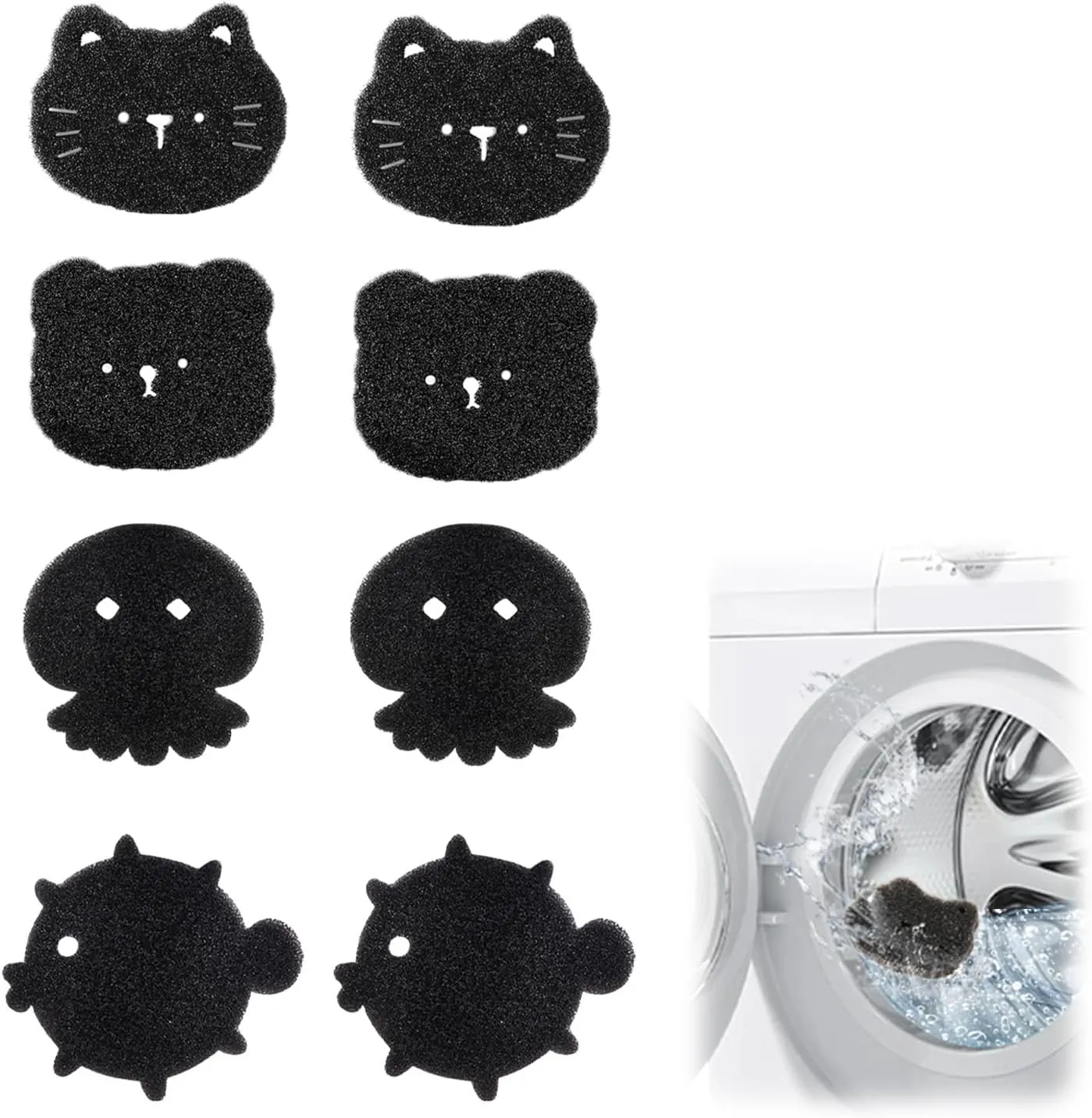 8 Pcs Pet Hair Remover for Laundry, Dryer Pet Hair Catcher for Washing Machine Dog Hair Catcher, Cat Dog Hair Remover, Reusable Washer Hair Catcher,Dryer Balls for Cat Dog Pet Hair,Laundry