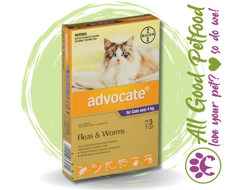 Advocate for Cats over 4kg Flea and Worm Treatment - 3 Pack
