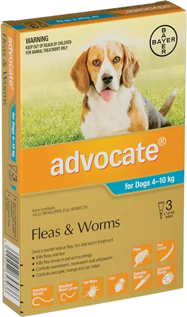 Advocate For Medium Dogs 4-10KG 3 Pack