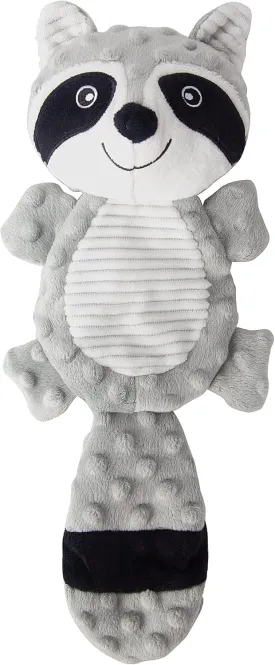 AllHomey Squeaky Dog Toys Plush Chew Toy for Small Medium Dogs Puppy Large Breed, Cute Animal Plush Chew Toy for Indoor Outdoor Play, Tough Durable Teething Interactive Gift, Raccoon,Gray