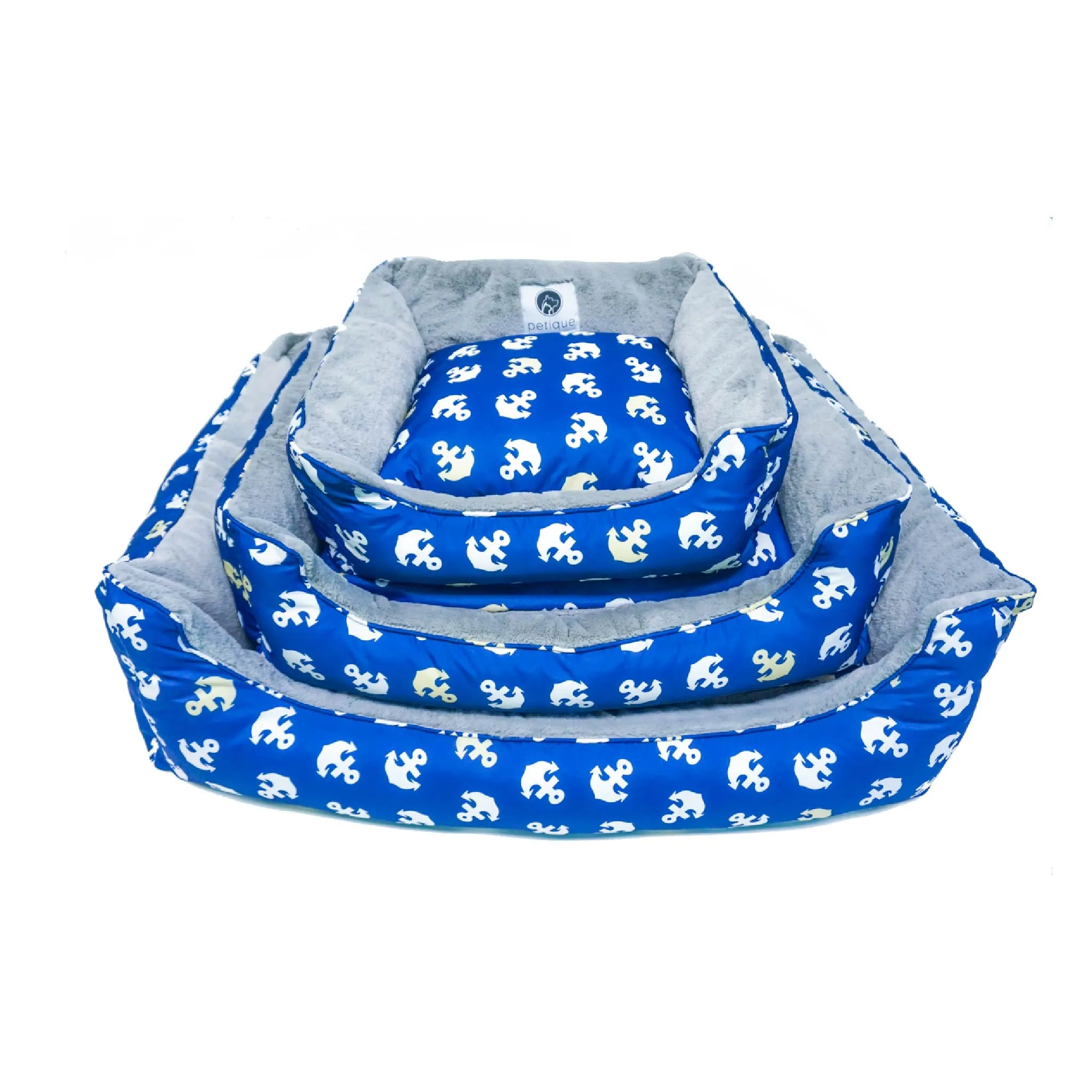 Anchor's Away Reversible Pet Bed Soft Calming Pet Bed, Anti-Anxiety, Nonskid Bottom, Premium Comfort Plus Pet Bed for Large/Medium/Small Dogs/Cats, SUPPORTS UP TO 90LBS (45"x30"x10")
