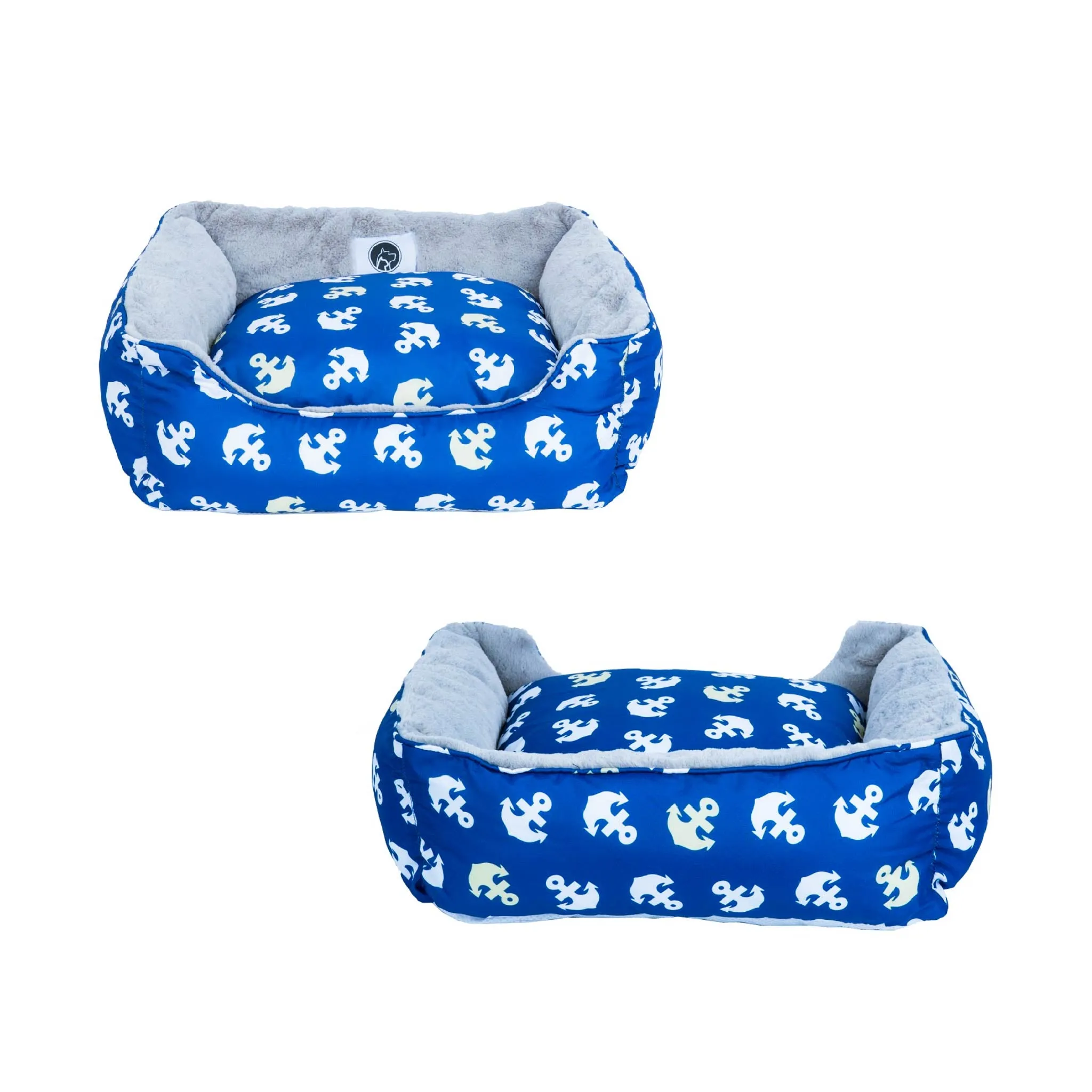Anchor's Away Reversible Pet Bed Soft Calming Pet Bed, Anti-Anxiety, Nonskid Bottom, Premium Comfort Plus Pet Bed for Large/Medium/Small Dogs/Cats, SUPPORTS UP TO 90LBS (45"x30"x10")