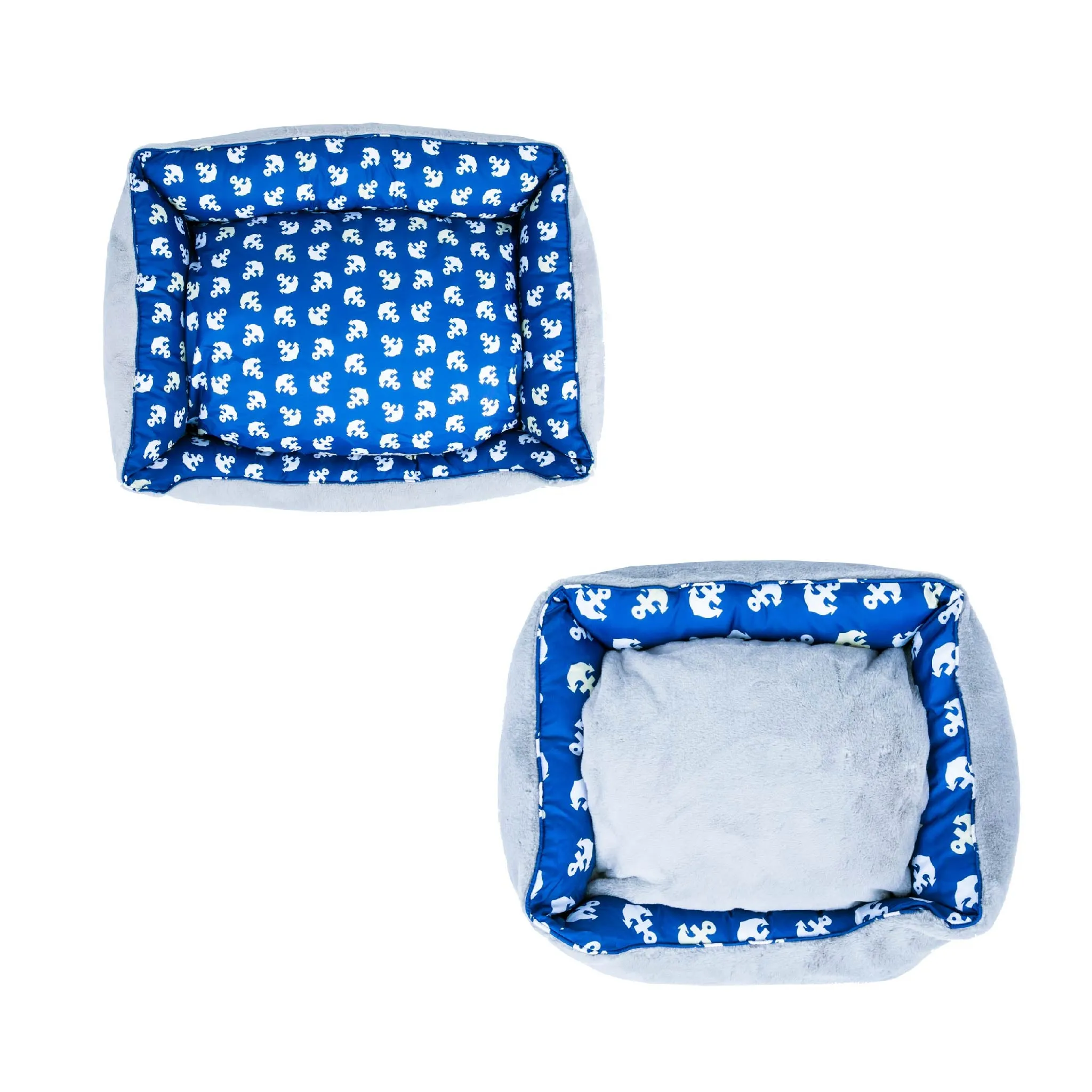 Anchor's Away Reversible Pet Bed Soft Calming Pet Bed, Anti-Anxiety, Nonskid Bottom, Premium Comfort Plus Pet Bed for Large/Medium/Small Dogs/Cats, SUPPORTS UP TO 90LBS (45"x30"x10")