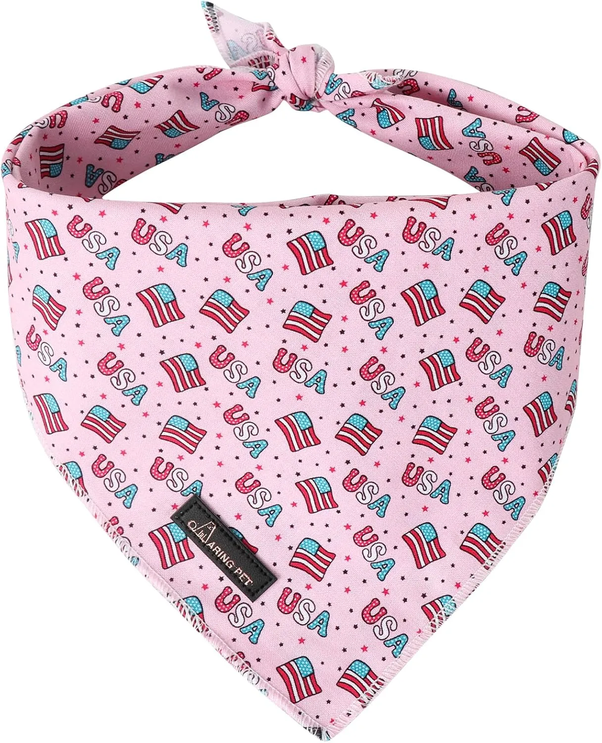 ARING PET 4th of July Dog Bandana-Cute Pink Patriotic Dog Bandana, Comfortable American Flag Pet Scarf Triangle Bibs for Small to Large Boy Girl Dogs and Cats
