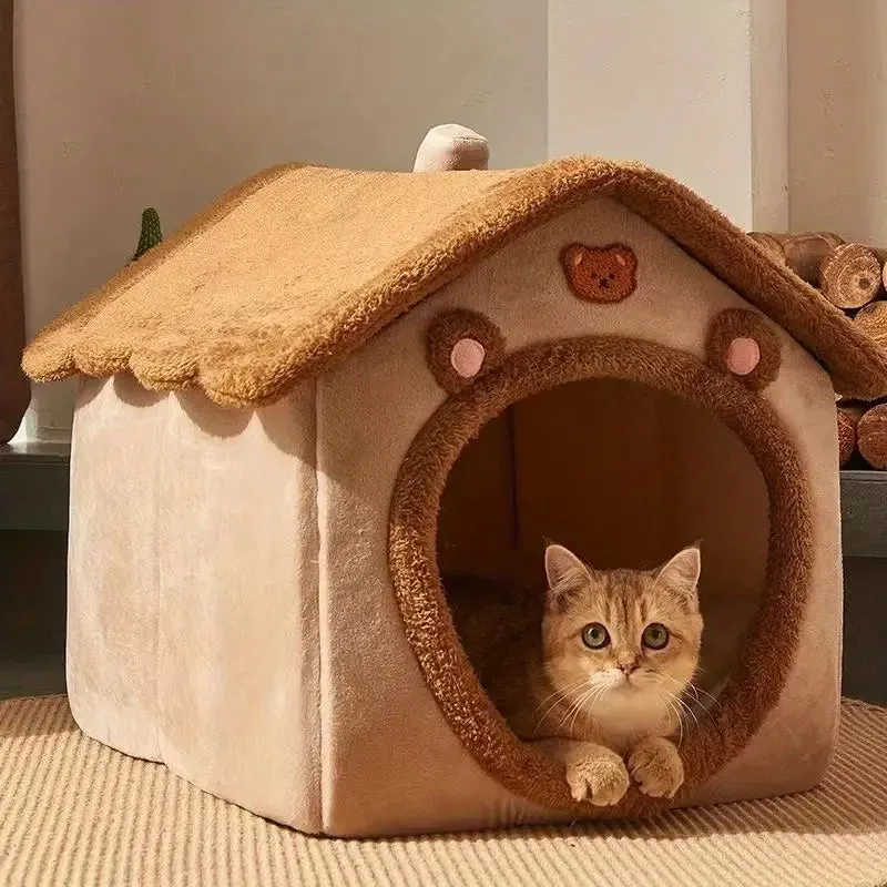 Bear Decoration House Shaped Pet Bed