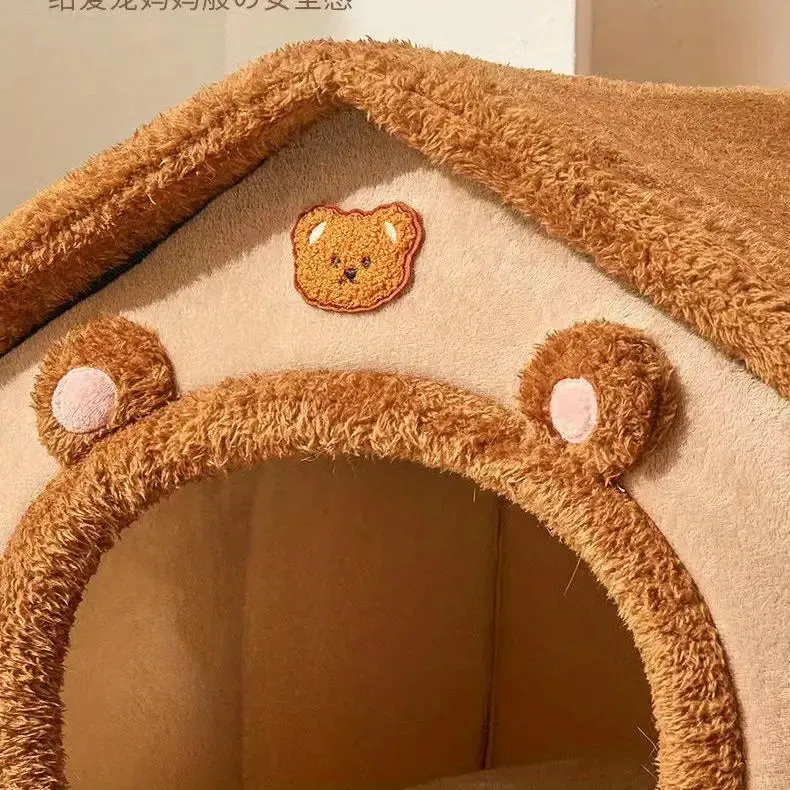Bear Decoration House Shaped Pet Bed