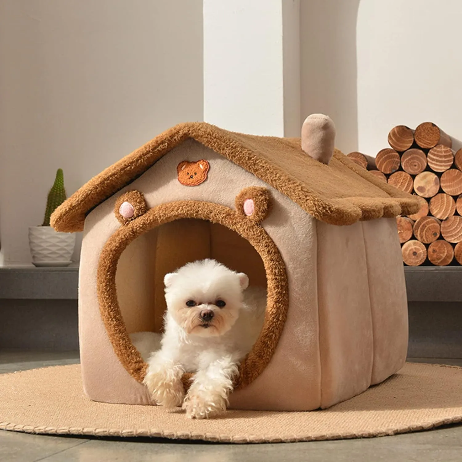 Bear Decoration House Shaped Pet Bed