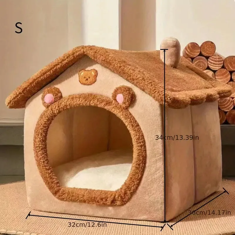 Bear Decoration House Shaped Pet Bed