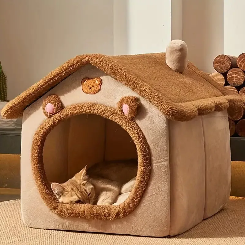 Bear Decoration House Shaped Pet Bed