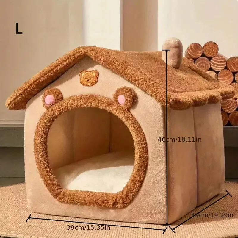 Bear Decoration House Shaped Pet Bed