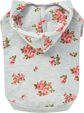 Blueberry Pet Christmas Sweater Dog Hoodie - Stylish Grey Rose Flower Pullover Fleece Dog Sweater Vest, Dog Clothes & Pajamas, Dog Accessories, Hooded Dog Sweaters for Medium Dogs Girl