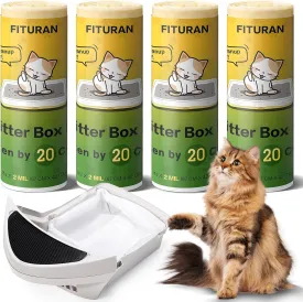 Cat Litter Box Liners Ultrathick 26 x 16 inch Heavy Duty Drawstring Bags 80 CountCompatible with Litter Robot 3/4Scratch-Resistant, Leak Proof, Cat litter Box Waste Bags for Pet Kitty