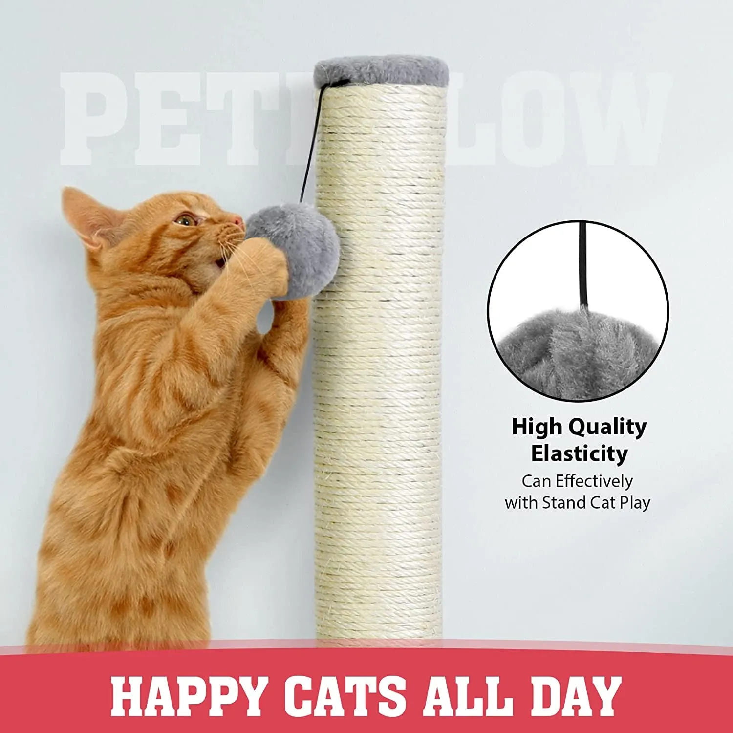 Cat Scratching Post  
Scratching Posts for Indoor Large Cats - Durable Stable Cat Furniture with Sisal Rope - Cat Scratch Post-Grey