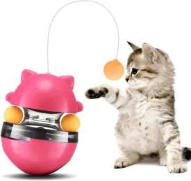 Cat Toys, Interactive Cat Toys, Exercise Tumbler for Indoor Cats, Tower of Tracks Interactive 2-Tier with Exercise Balls, 3-in-1 Tumbler Catnip Toy, Red