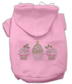 Christmas Pet, Dog & Cat Hoodie Rhinestone, "Christmas Cupcake Trio"