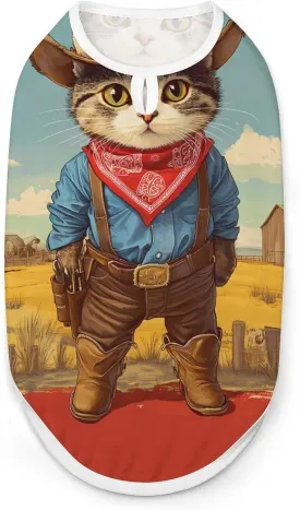 Cool Cat with Hat Dog Shirts Summer Pet T Shirts Sleeveless Pet Clothes Dog Vest Tank Tops for Dogs Cats 2XL