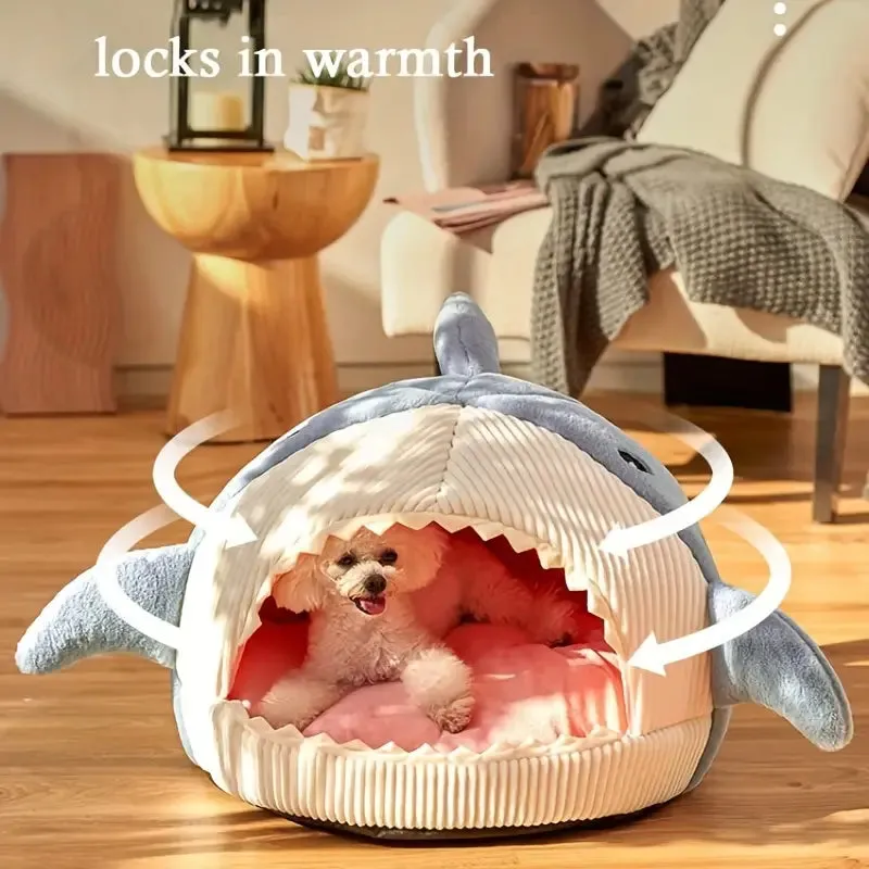 Cozy Shark Cat Cave