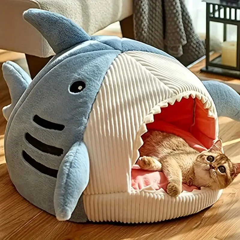 Cozy Shark Cat Cave