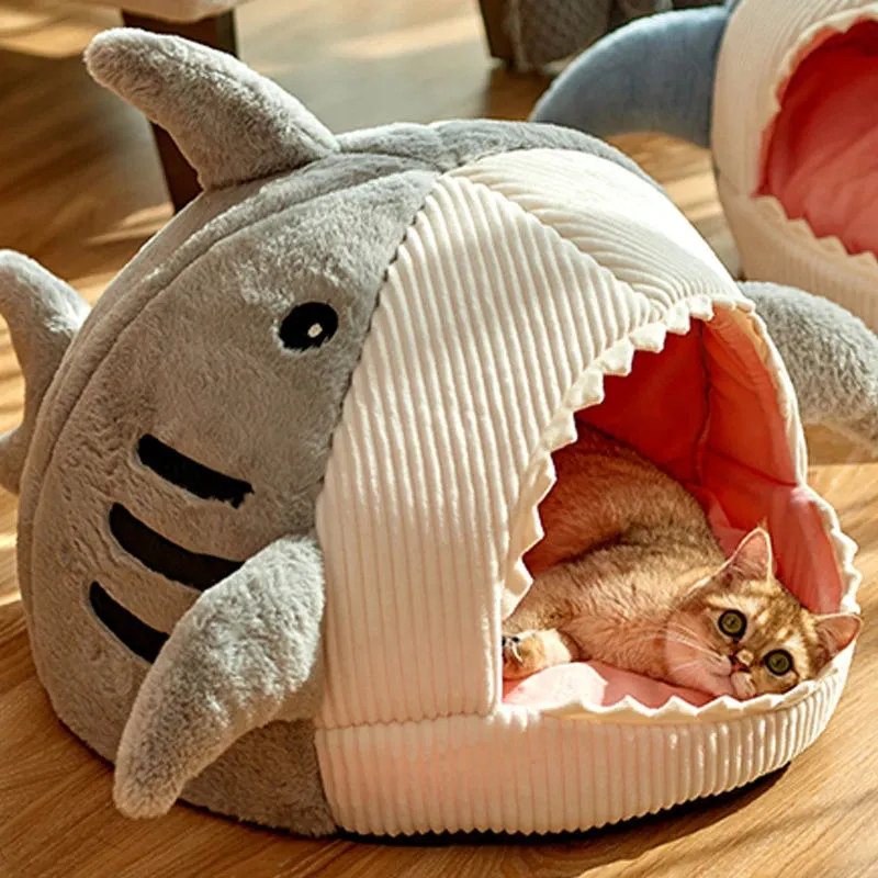 Cozy Shark Cat Cave