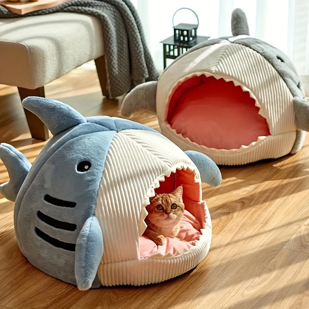 Cozy Shark Cat Cave