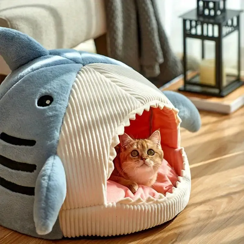 Cozy Shark Cat Cave