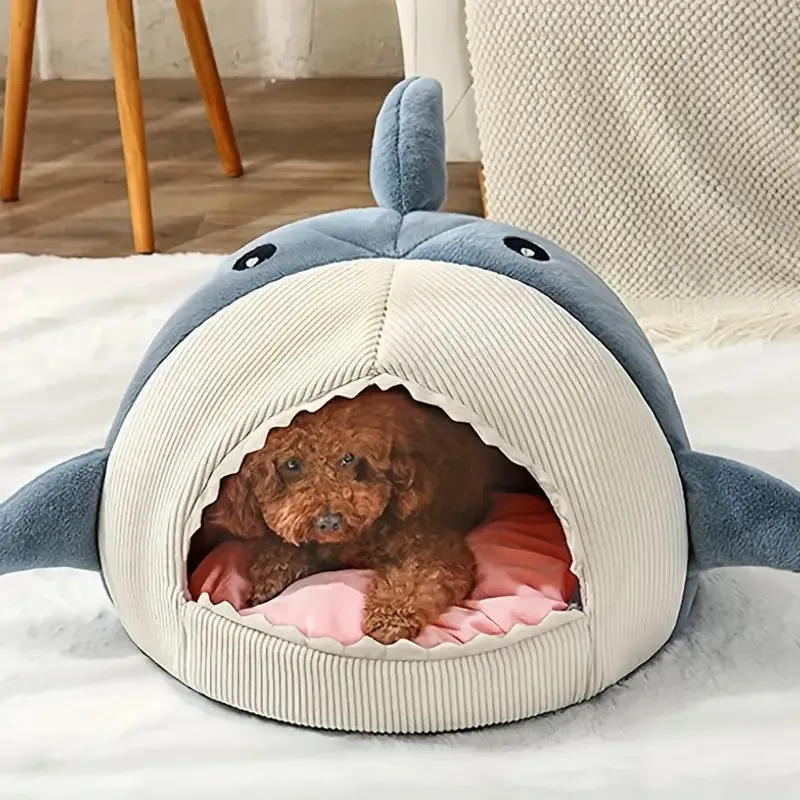 Cozy Shark Cat Cave