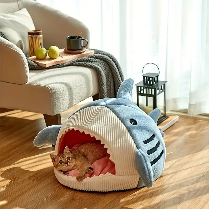 Cozy Shark Cat Cave