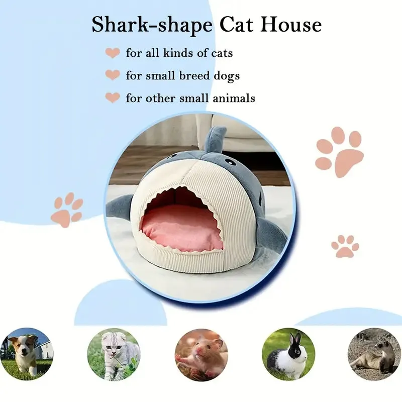 Cozy Shark Cat Cave