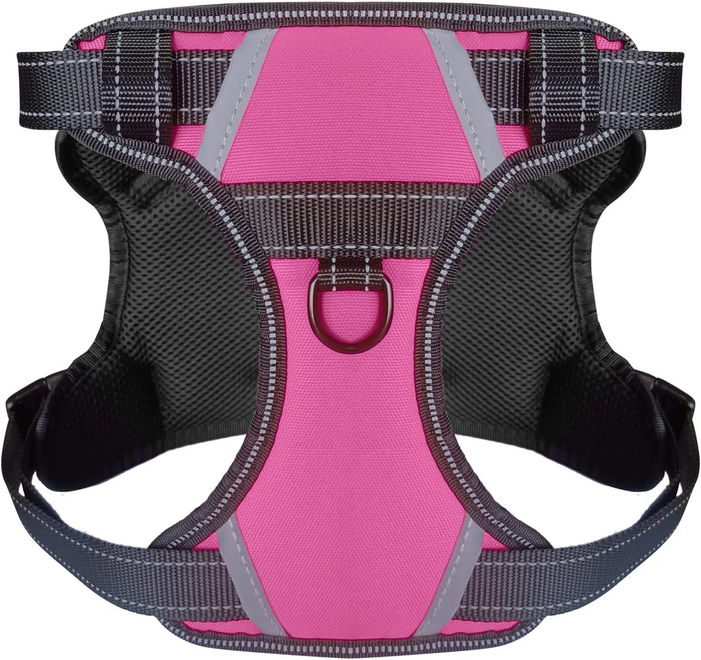 Cymiler Dog Harness,No-Pull Service Dog Harness with Handle,Adjustable Comfort Pet Dog Vest Harness for Outdoor Walking (L:Neck 18.1-27.6"|Chest 24-36.6", Rose Red)