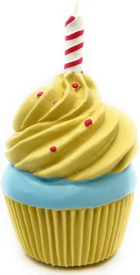 Dog Birthday Toys - Puppy Squeaky Cupcake - Rubber Toy Dog - First Birthday Toy Small Medium Large Breeds
