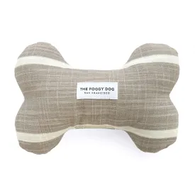 DOG BONE SQUEAKY TOY (MODERN STRIPE WARM STONE)