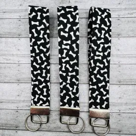 Dog Bones Black 6" Key Fob