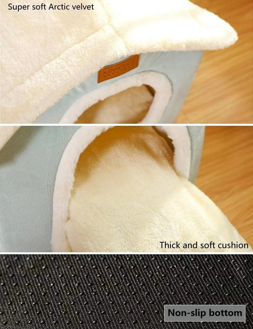 Dog House Indoor, Foldable Dog House Kennel Bed Mat with Cushion for Small Medium Large Dogs Cats, Winter Warm Cat Nest Puppy Cave Sofa Pet Products (Large)