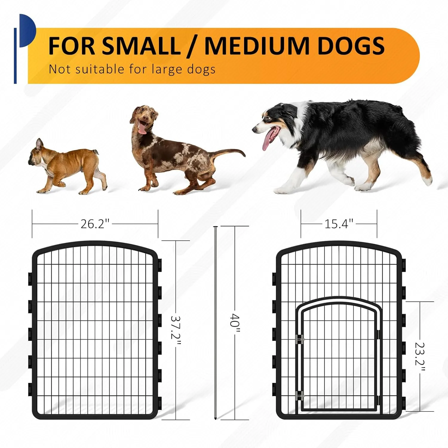 Dog Playpen, 12 Panels 37" Height Portable Foldable Puppy Pet Fence with Door for Small/Medium Dog, Puppy Exercise Pen for Indoor Outdoor, Designed for Yard, RV, Camping (12 Panels)