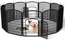Dog Playpen, 12 Panels 37" Height Portable Foldable Puppy Pet Fence with Door for Small/Medium Dog, Puppy Exercise Pen for Indoor Outdoor, Designed for Yard, RV, Camping (12 Panels)