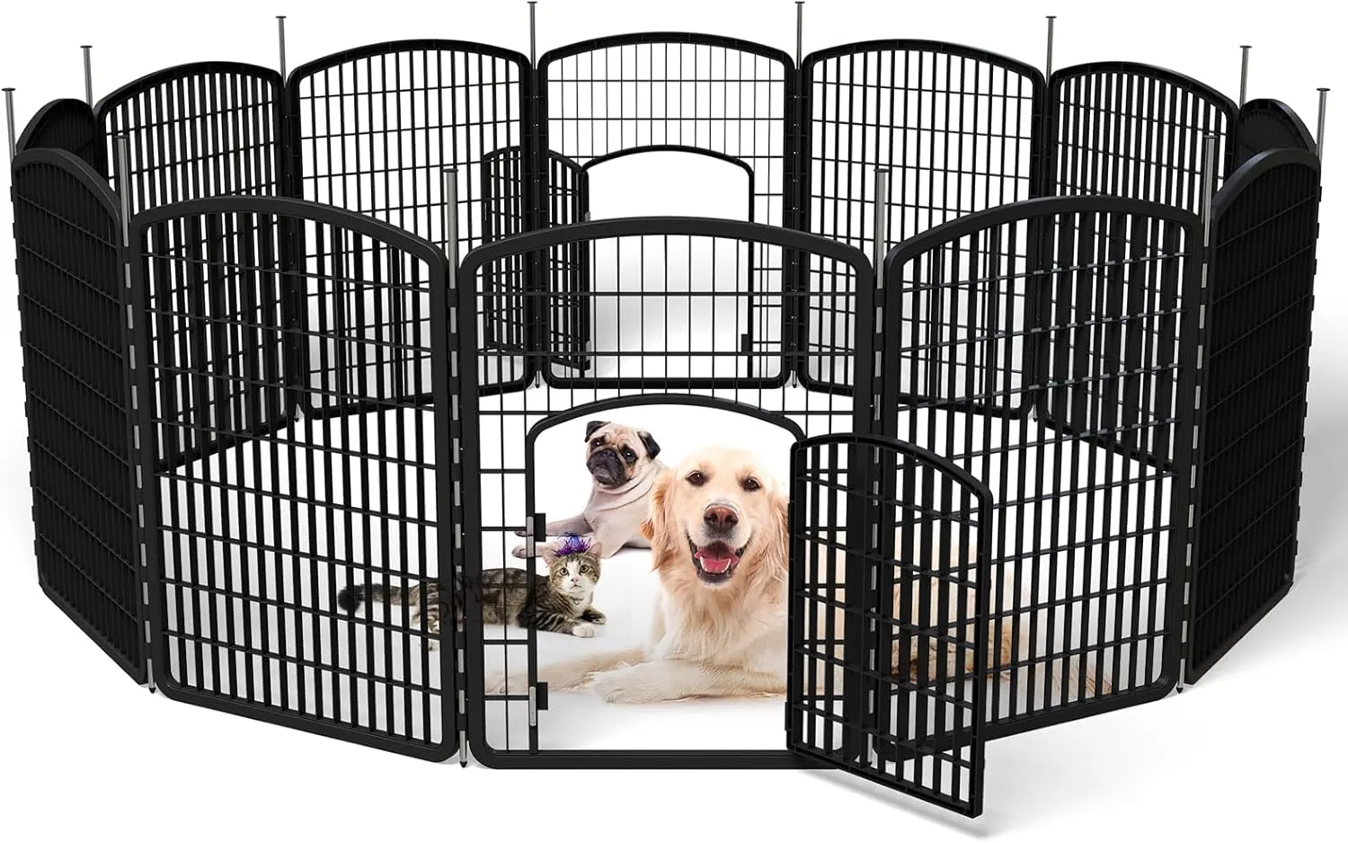 Dog Playpen, 12 Panels 37" Height Portable Foldable Puppy Pet Fence with Door for Small/Medium Dog, Puppy Exercise Pen for Indoor Outdoor, Designed for Yard, RV, Camping (12 Panels)