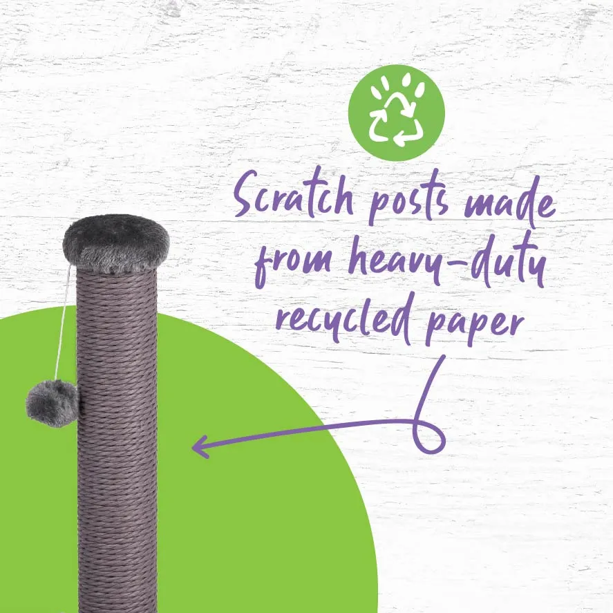 Eco Cat Scratch Post in Charcoal - Small