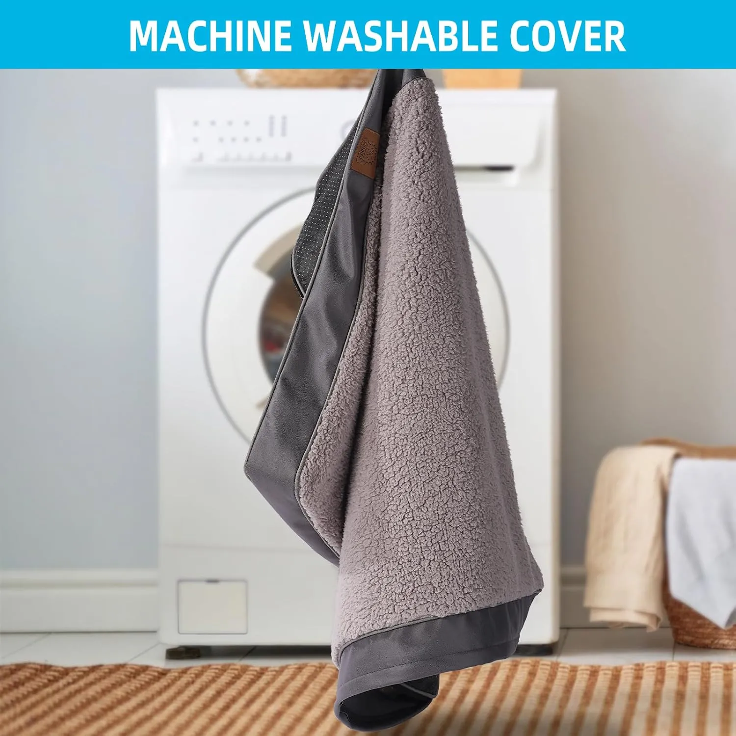 Extra Large Dog Bed Waterproof Dog Bed, Jumbo Orthopedic Dog Beds with Removable Washable Cover for Large Dogs, Pet Bed Mat Egg-Crate Foam, 54"X42"X4", Grey