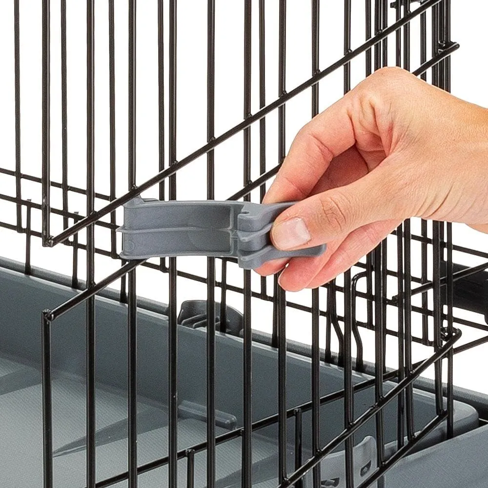 Ferplast Superior Hybrid ECO Dog Crate and Playpen, Environmentally Friendly Dog Crate Made with Recycled Plastic, 24-Inch, Gray