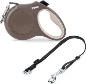 Fida Retractable Dog Leash and Dual Dog Leash Accessories for Walk 2 Two Dogs Set, Patented Roller Design No Tangle Reflective Leash Attachment Length Adjustable for Small and Medium Dogs Up to 65lbs