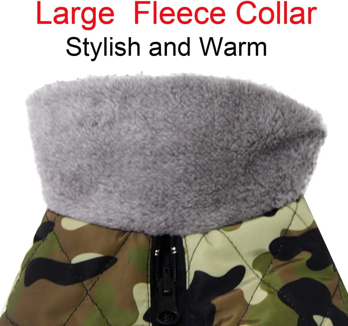 Fleece Collar Reversible Dog Coats for Small Dogs Waterproof Warm Puppy Jacket for Cold Winter,Green Camo XS
