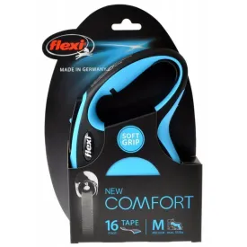 Flexi New Comfort Retractable Tape Leash - Blue - Medium - 16' Tape (Pets up to 55 lbs)