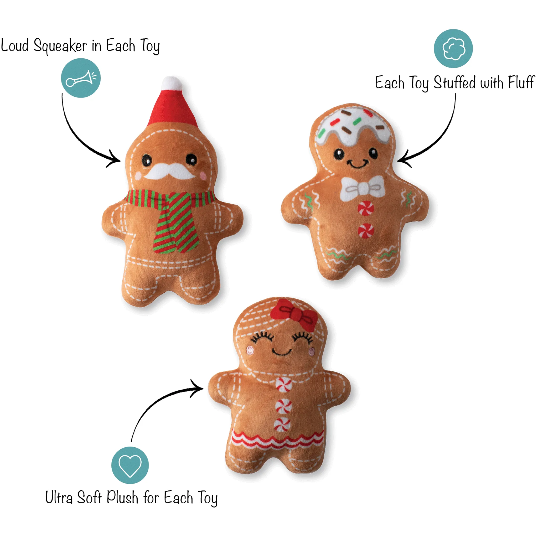Fringe Gingerbread Everything Dog Toys