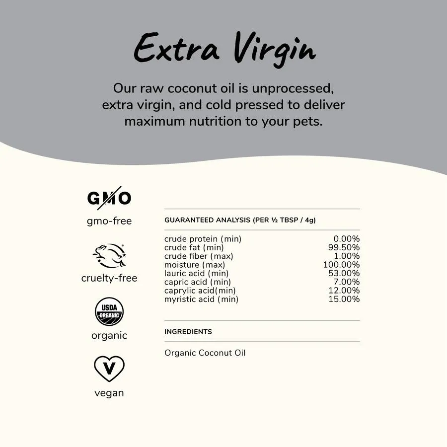 Kin Kind Organic Raw Coconut Oil Cat & Dog Supplement