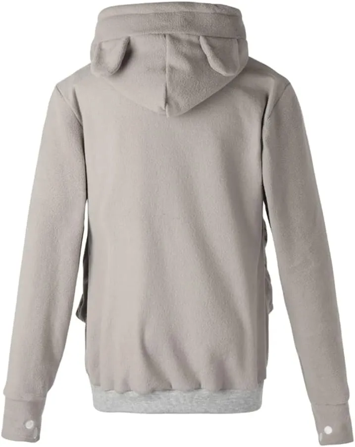 LINYUCHEN Cat Dog Pouch Hoodie Puppy Kitten Large Pocket Carriers Pullover- Fleece Sweatshirt with Soft Pet Pouch for women
