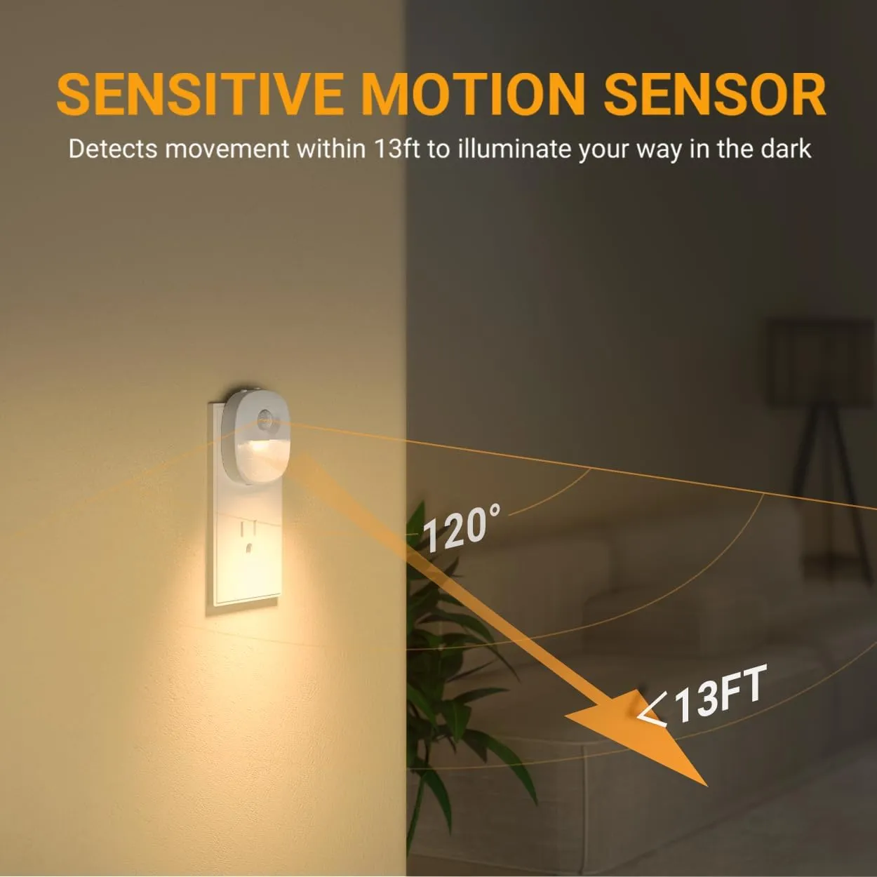 Lyridz Plug in Night Light with Motion Sensor and Dusk to Dawn Sensor, Dimmable Warm Nightlight with 1-50lm Adjustable Brightness Indoor for Bedroom, Bathroom, Stairs, Hallway, Pet House (2 Pack)