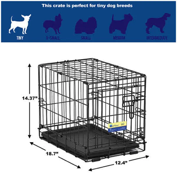 MidWest Contour Dog Crate Single Door, 18-in